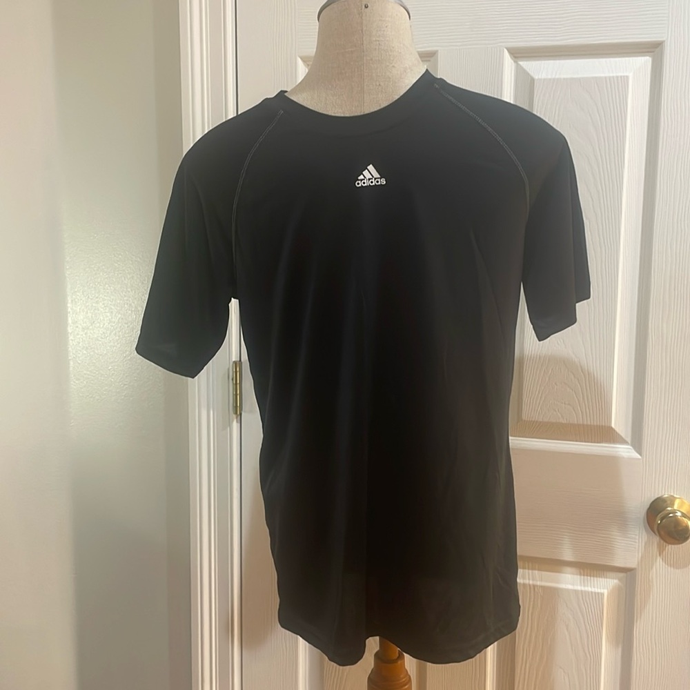 Adidas Climalite short sleeve black tee T-shirt performance shirt youth size L